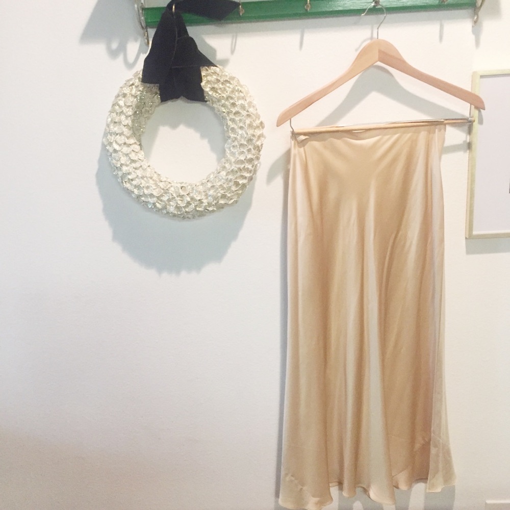 Gold Silk Skirt | Banana Republic Size 8